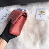 1112 Rose Quartz Medium Size 2.55 Lambskin Leather Flap Bag