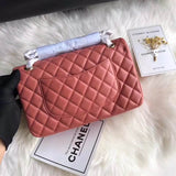 1112 Rose Quartz Medium Size 2.55 Lambskin Leather Flap Bag