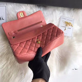 1112 Rose Quartz Medium Size 2.55 Lambskin Leather Flap Bag