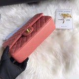 1112 Rose Quartz Medium Size 2.55 Lambskin Leather Flap Bag