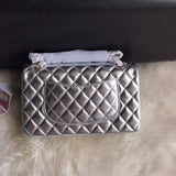 1112 Silver Medium Size 2.55 Lambskin Leather Flap Bag