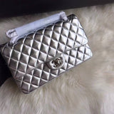 1112 Silver Medium Size 2.55 Lambskin Leather Flap Bag