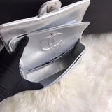 1112 Silver Medium Size 2.55 Lambskin Leather Flap Bag