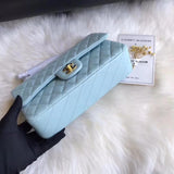 1112 Tiffany Blue Medium Size 2.55 Lambskin Leather Flap Bag