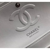 1112 White Medium Size 2.55 Lambskin Leather Flap Bag