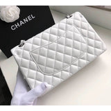 1112 White Medium Size 2.55 Lambskin Leather Flap Bag