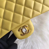 1112 Yellow Medium Size 2.55 Lambskin Leather Flap Bag