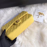 1112 Yellow Medium Size 2.55 Lambskin Leather Flap Bag