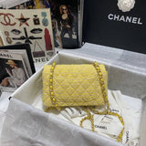 20cm Classic Flap Bag in Yellow Tweed 1116