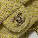 20cm Classic Flap Bag in Yellow Tweed 1116
