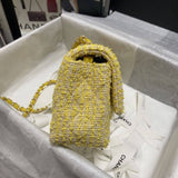 20cm Classic Flap Bag in Yellow Tweed 1116