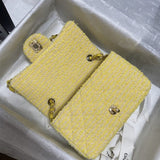 20cm Classic Flap Bag in Yellow Tweed 1116