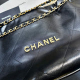 22 Bag Handbag Black Shiny Calfskin AS4486