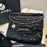 22 Small Handbag AS3260 in Black Velvet