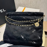 22 Small Handbag AS3260 in Black Velvet