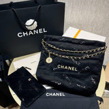 CC 22 Small Handbag AS3260 in Black Velvet