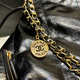 22 Small Handbag Shiny Calfskin AS3260 Black Gold