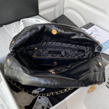 22 Small Handbag Shiny Calfskin AS3260 Black Gold