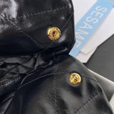 22 Small Handbag Shiny Calfskin AS3260 Black Gold