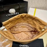 22 Small Handbag Shiny Calfskin AS3260 Camel Gold Metal