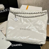 22 Small Handbag Shiny Calfskin AS3260 White Silver