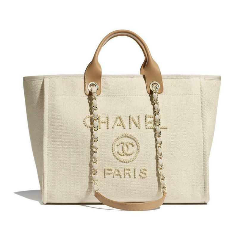 CC Canvas Large Deauville Pearl Tote Bag A66941