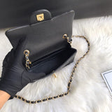 Caviar Calfskin 20cm Classic Flap Bag 1116 Black