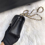 Caviar Calfskin 20cm Classic Flap Bag 1116 Black