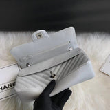 Chevron Caviar Calfskin Classic Flap Bag A01112