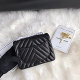 Chevron Lambskin 17cm Classic Flap Bag 1115