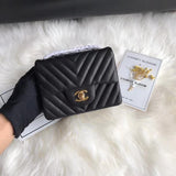 Chevron Lambskin 17cm Classic Flap Bag 1115