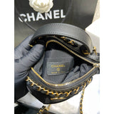Clutch With Chain in Nylon Grosgrain AP2669 Black