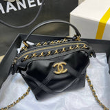 Clutch With Chain in Nylon Grosgrain AP2669 Black