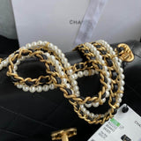 Crystal Pearls Chain Flap Bag AS2210