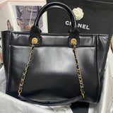Deauville Calfskin Small Shopping Bag AS3257 Black