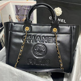 Deauville Calfskin Small Shopping Bag AS3257 Black