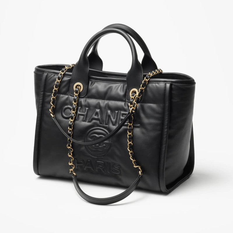 CC Deauville Calfskin Small Shopping Bag AS3257 Black