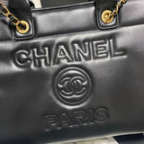 Deauville Calfskin Small Shopping Bag AS3257 Black