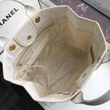 Deauville Tote 38cm Canvas Bag A66941 Beige/White