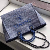 Deauville Tote 38cm Canvas Bag A66941 Blue Jacquard