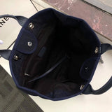 Deauville Tote 38cm Canvas Bag A66941 Denim Blue/Orange