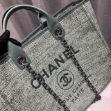 Deauville Tote 38cm Canvas Bag A66941 Fig Green