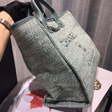 Deauville Tote 38cm Canvas Bag A66941 Fig Green