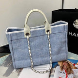 Deauville Tote 38cm Canvas Bag A66941 Light Blue