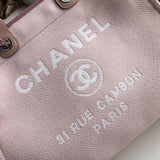 Deauville Tote 38cm Canvas Bag A66941 Pink/White