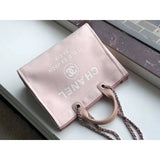 Deauville Tote 38cm Canvas Bag A66941 Pink/White