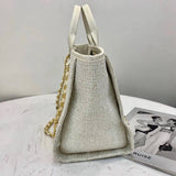 Deauville Tote 38cm Canvas Bag A66941 White/Gold