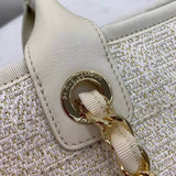 Deauville Tote 38cm Canvas Bag A66941 White/Gold