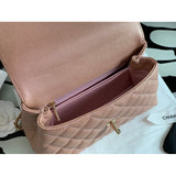Grained Calfskin Mini Flap Bag with Top Handle 99003
