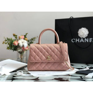 CC Grained Calfskin Mini Flap Bag with Top Handle 99003